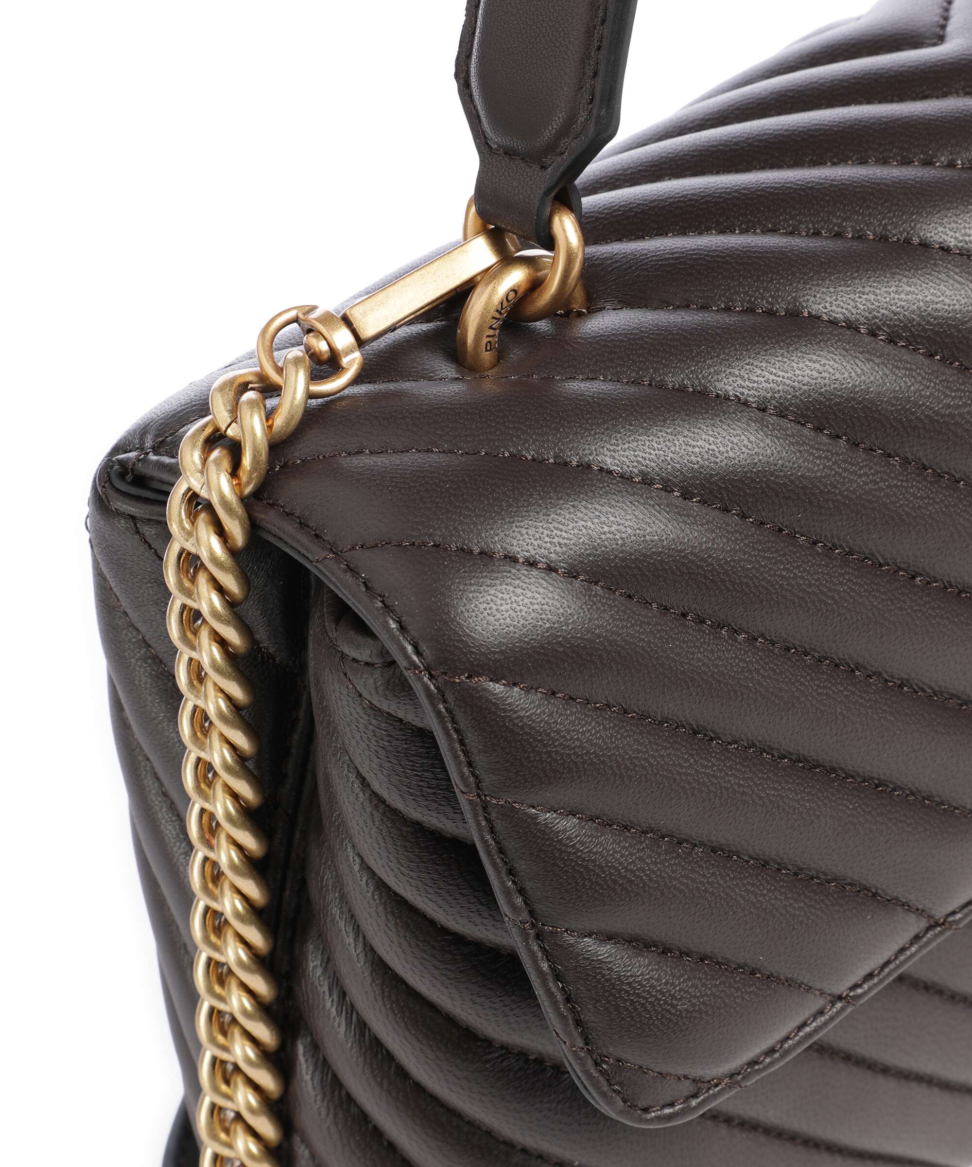 Pinko Love Lady Puff Classic Handbag marrone marasca/antique gold