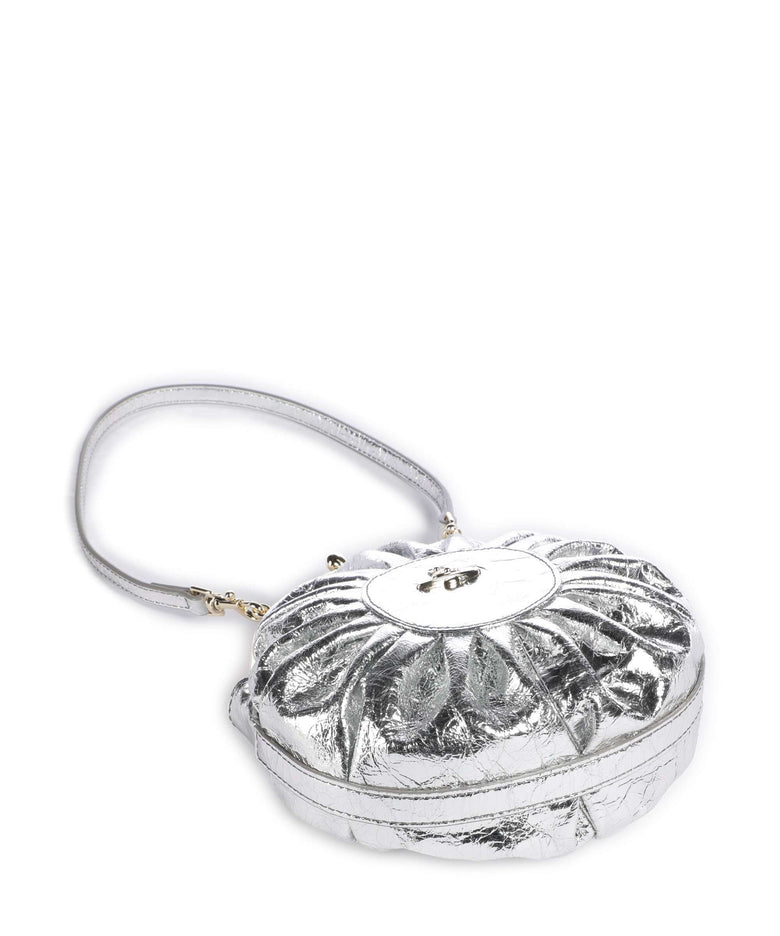 Vivienne Westwood Rosie Frame Metallic Crinkle Crossbody bag silver