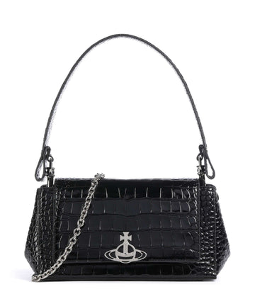 Vivienne Westwood Hazel Embossed Croc Medium Sac porté épaule black