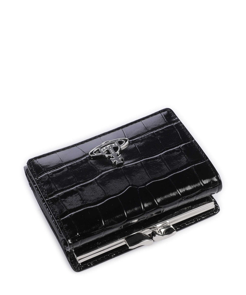 Vivienne Westwood Frame Embossed Croc Small Wallet black