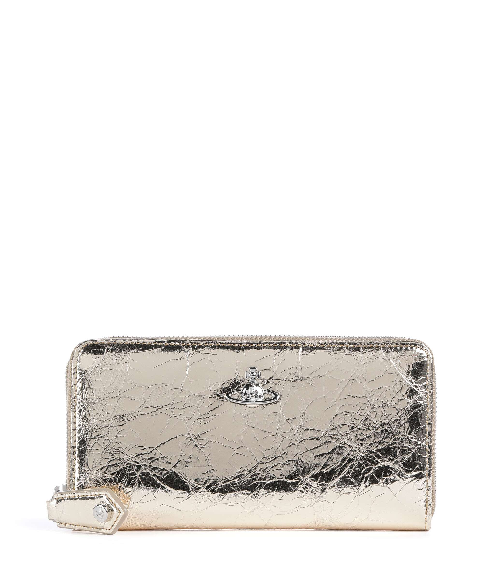 Vivienne Westwood Metallic Crinkle Classic Wallet gold