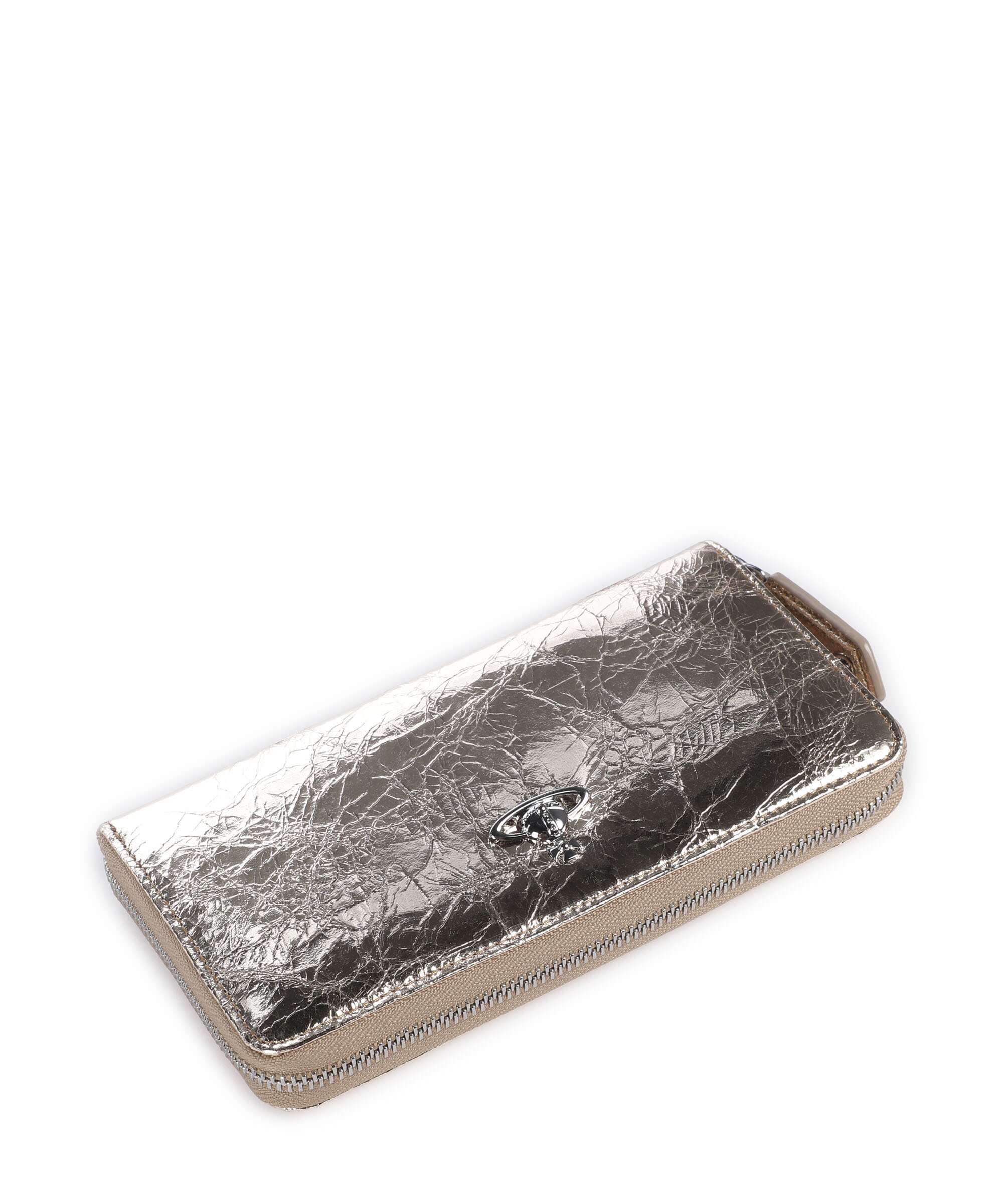 Vivienne Westwood Metallic Crinkle Classic Wallet gold