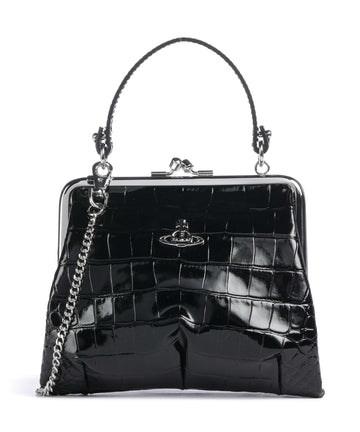 Vivienne Westwood Granny Frame Embossed Croc Umhängetasche black