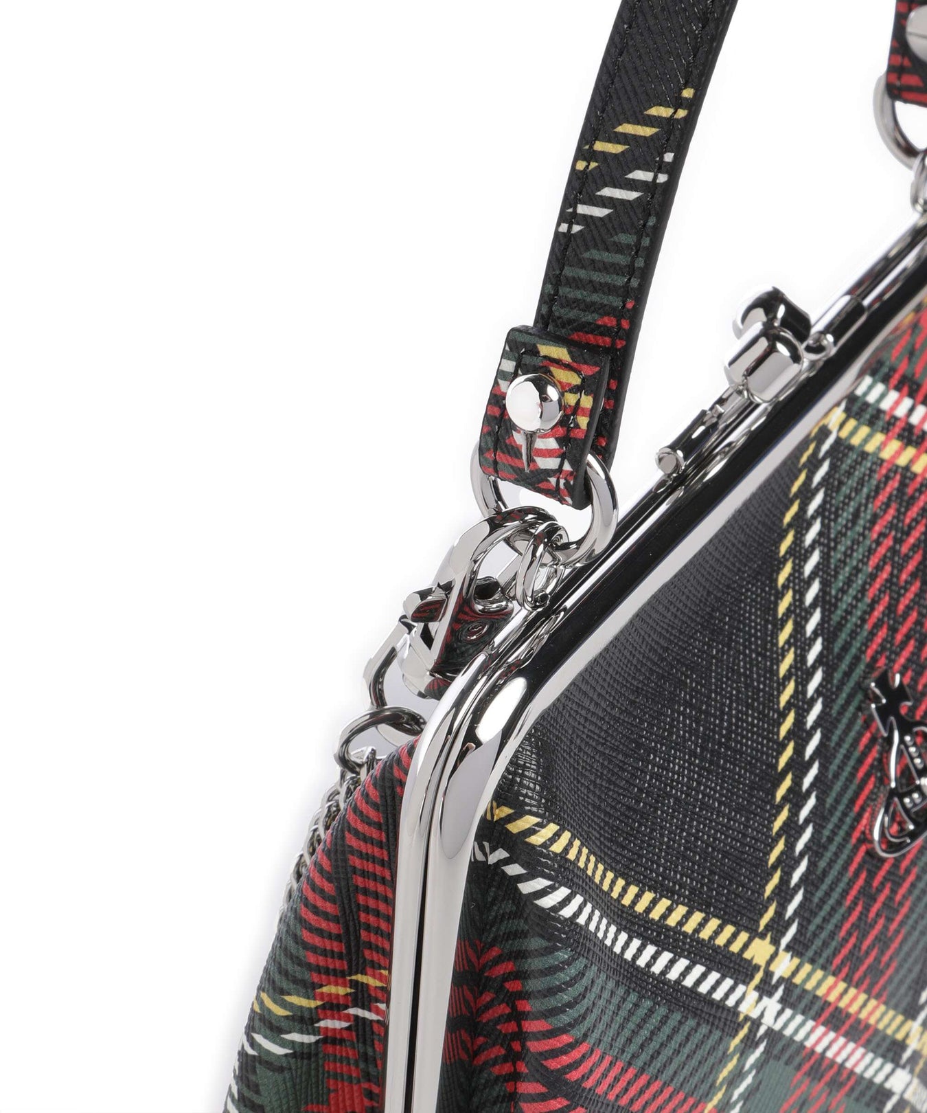 Vivienne Westwood Granny Frame Saffiano Printed Handbag chelsea tartan