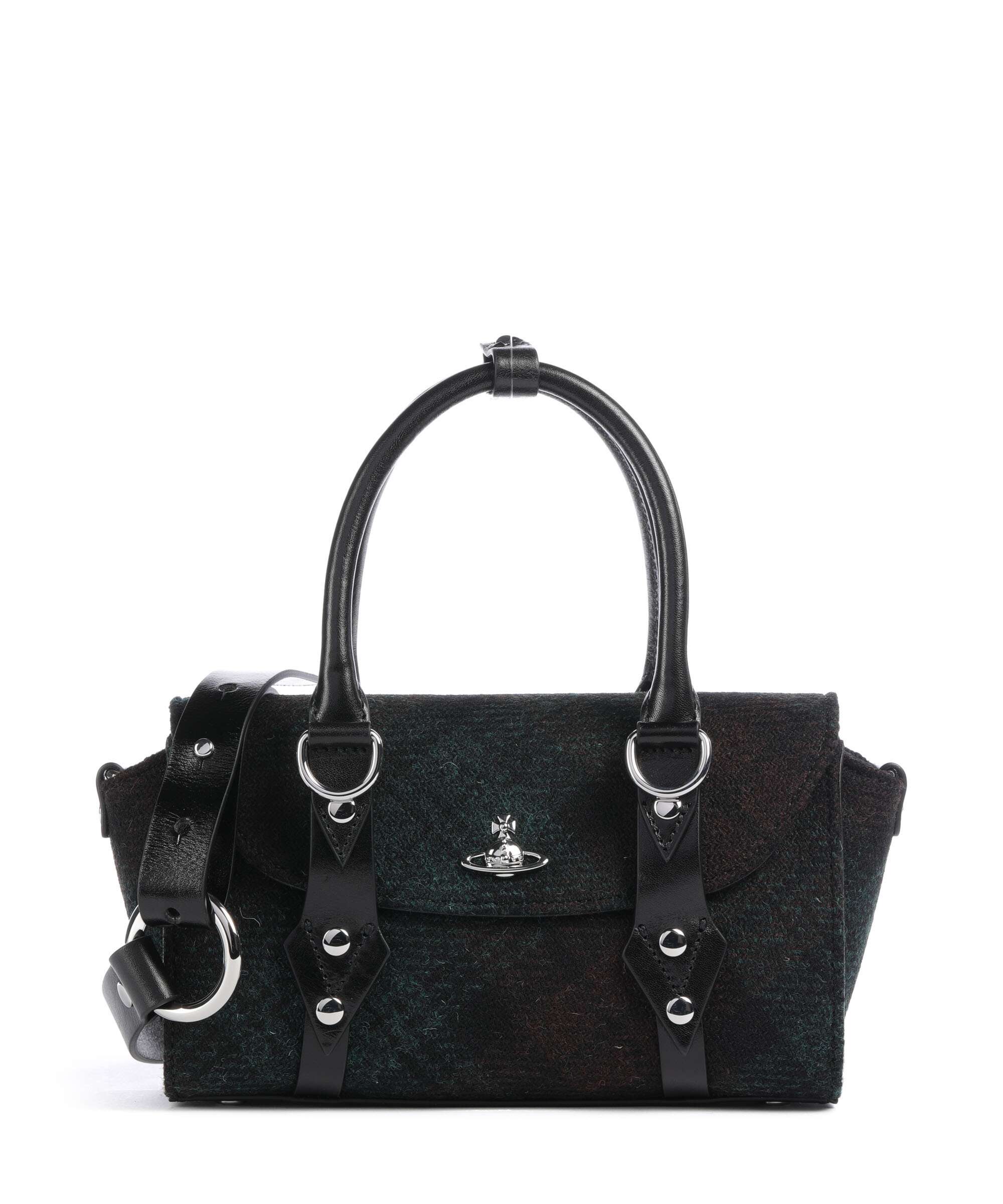 Vivienne Westwood Bettina Harris Tweed Check Mini Handbag dark check