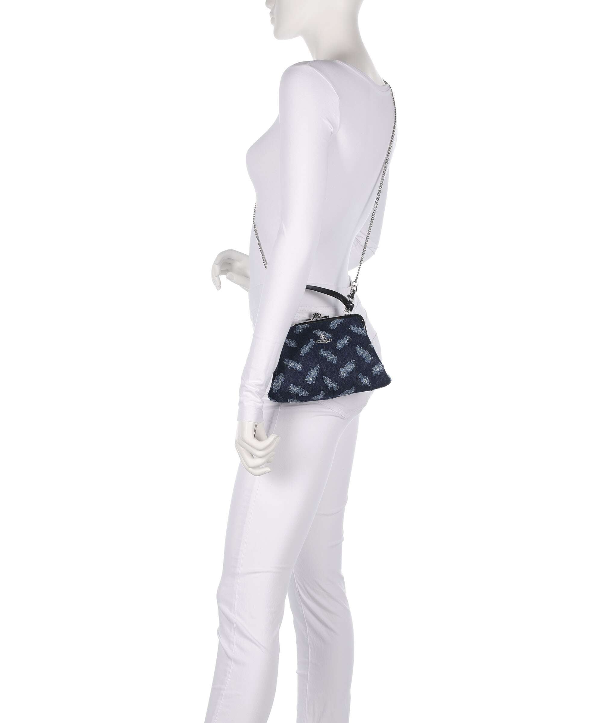 Vivienne Westwood Granny Frame Ripped Denim Crossbody bag indigo