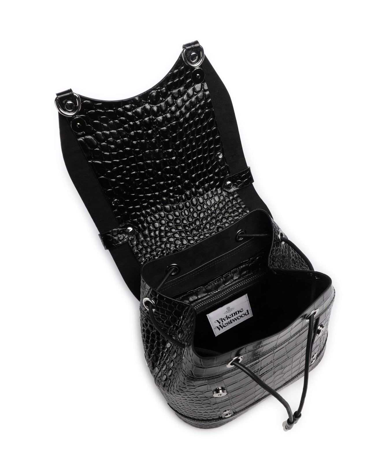 Vivienne Westwood Max Embossed Croc Small Backpack black