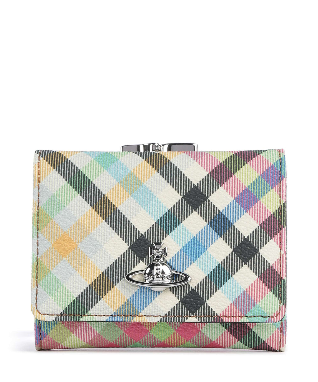 Vivienne Westwood Frame Buccia D'Arancia Small Wallet heather plaid