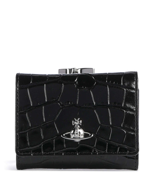 Vivienne Westwood Frame Embossed Croc Small Wallet black