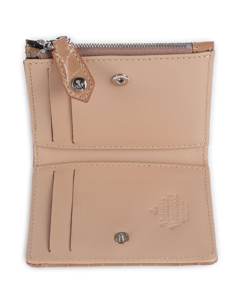 Vivienne Westwood Embossed Croc Slim Credit card holder dusty pink