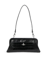 Vivienne Westwood Jane Frame Embossed Croc Schultertasche black