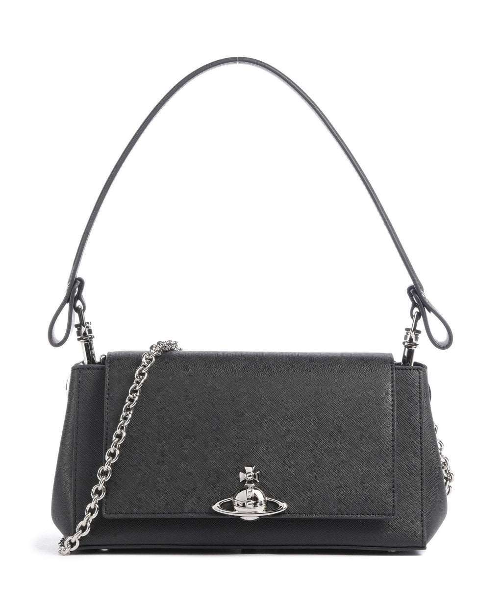 Vivienne Westwood Hazel Saffiano Plain Medium Shoulder bag black