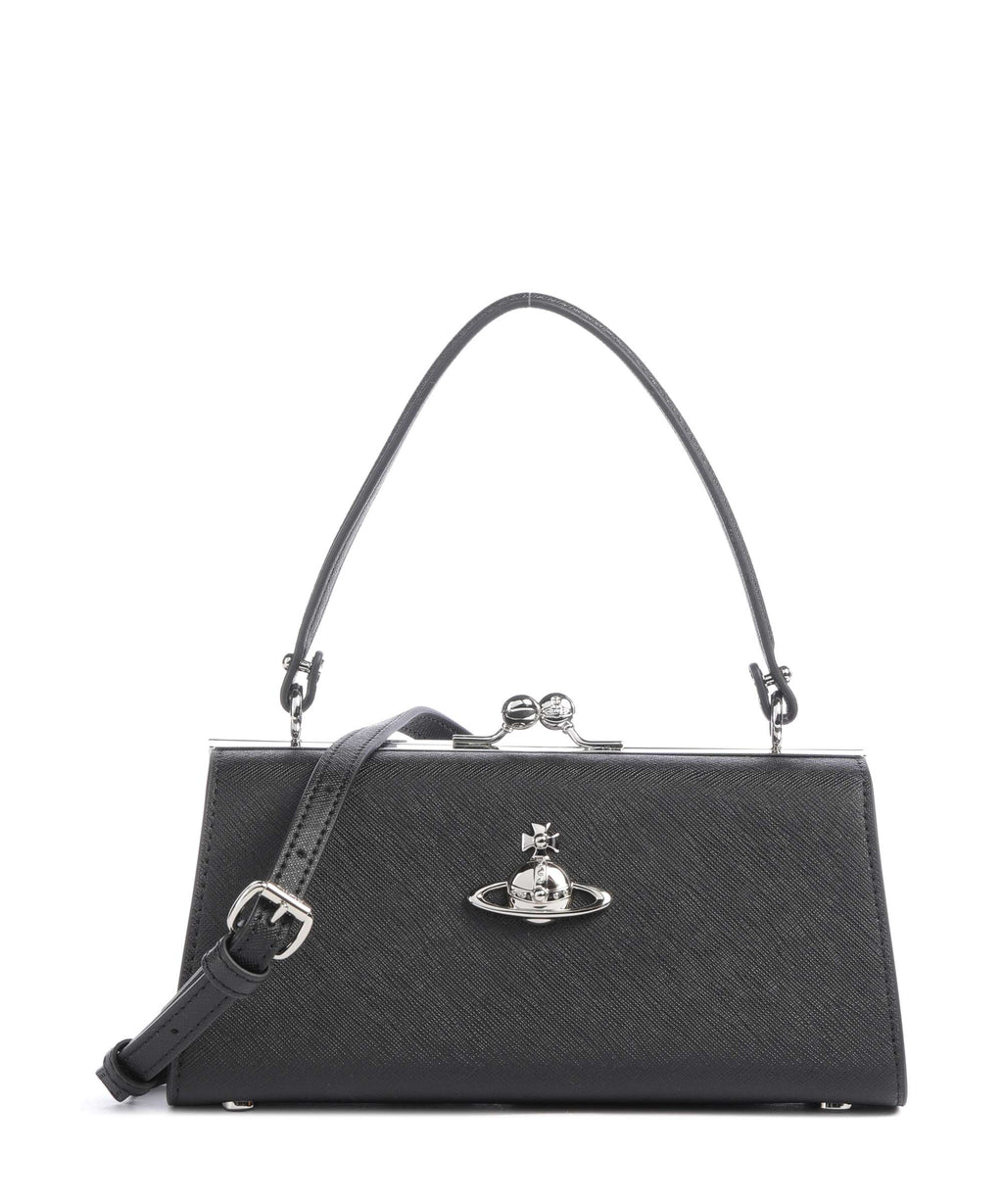 Vivienne Westwood Doll Frame Saffiano XL Handbag black