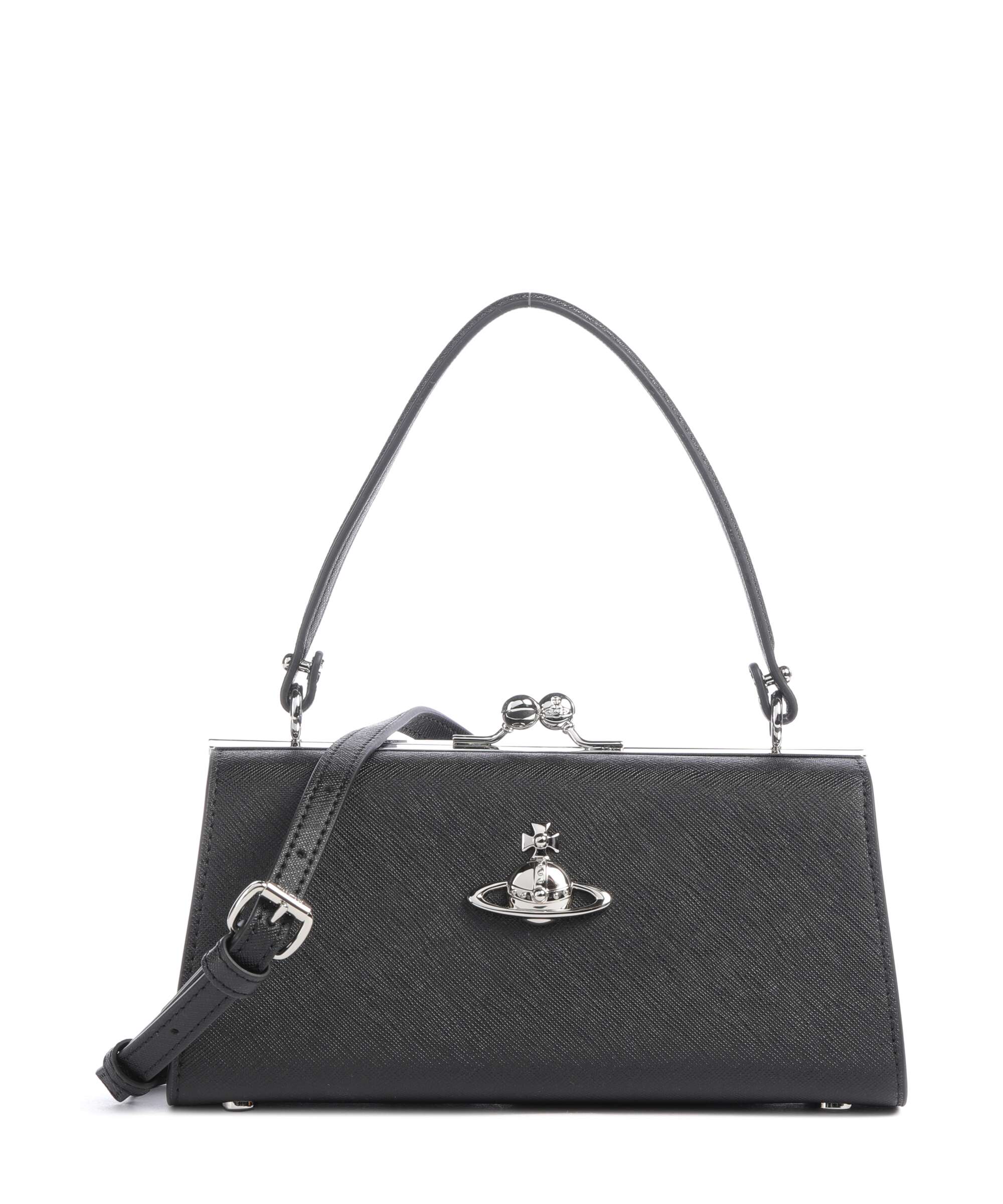 Vivienne Westwood Doll Frame Saffiano XL Handbag black