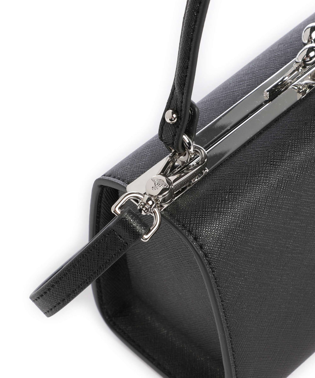 Vivienne Westwood Doll Frame Saffiano XL Handbag black