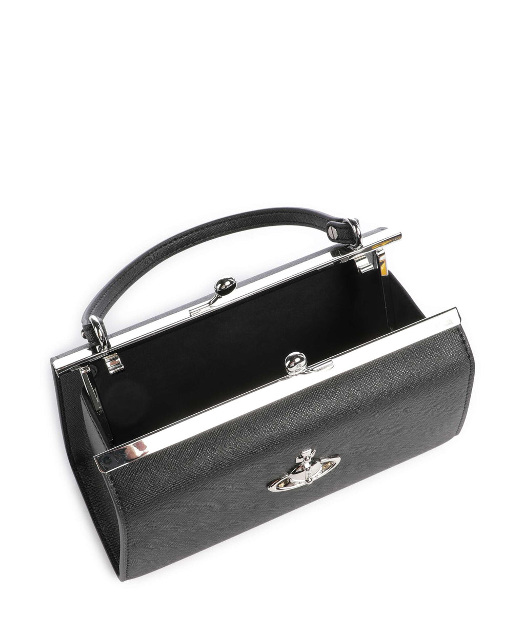 Vivienne Westwood Doll Frame Saffiano XL Handbag black