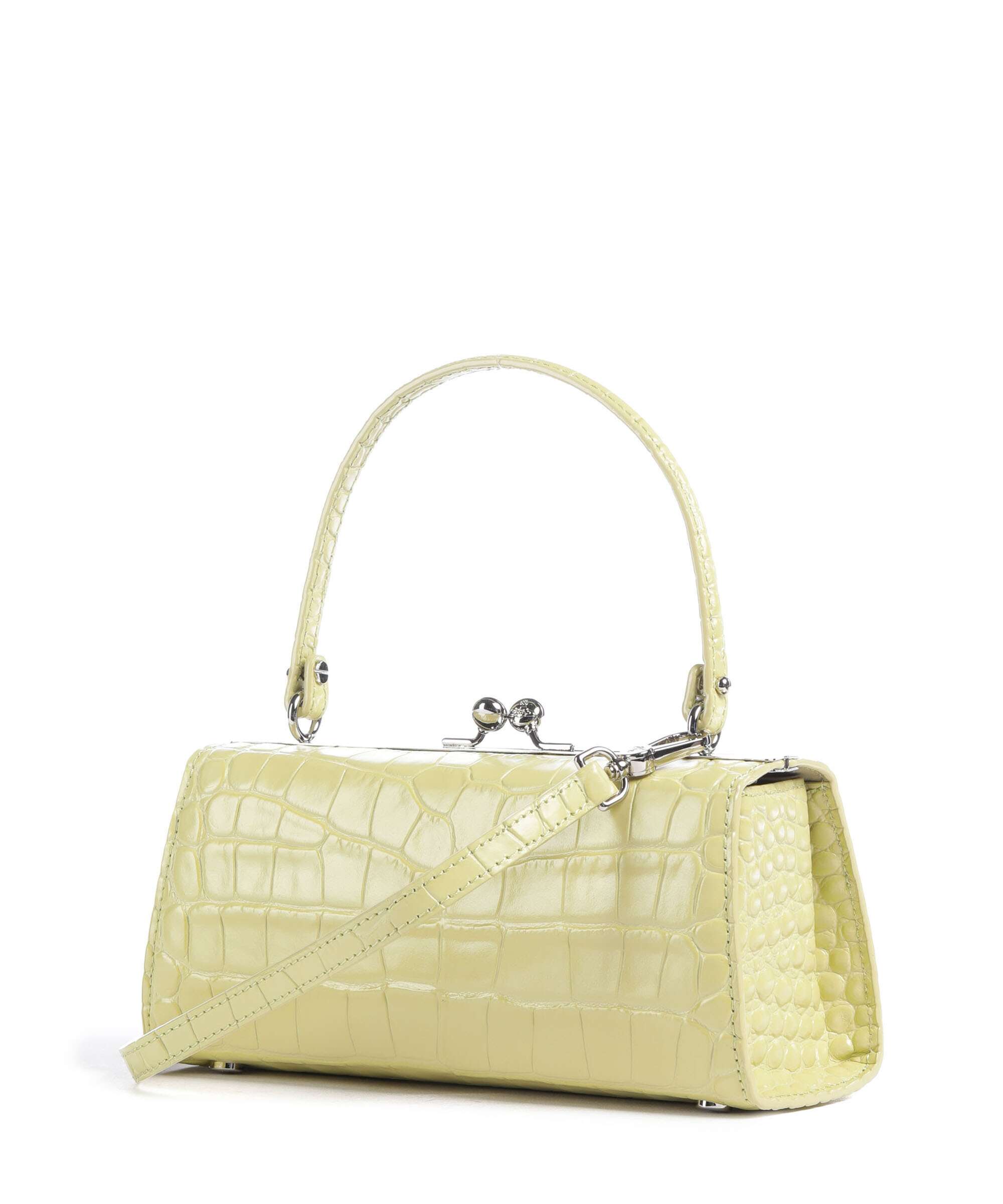 Vivienne Westwood Doll Frame Embossed Croc XL Handbag lime green