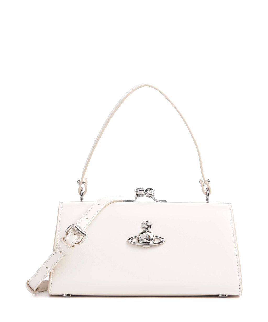 Vivienne Westwood Doll Frame Smooth XL Handbag white