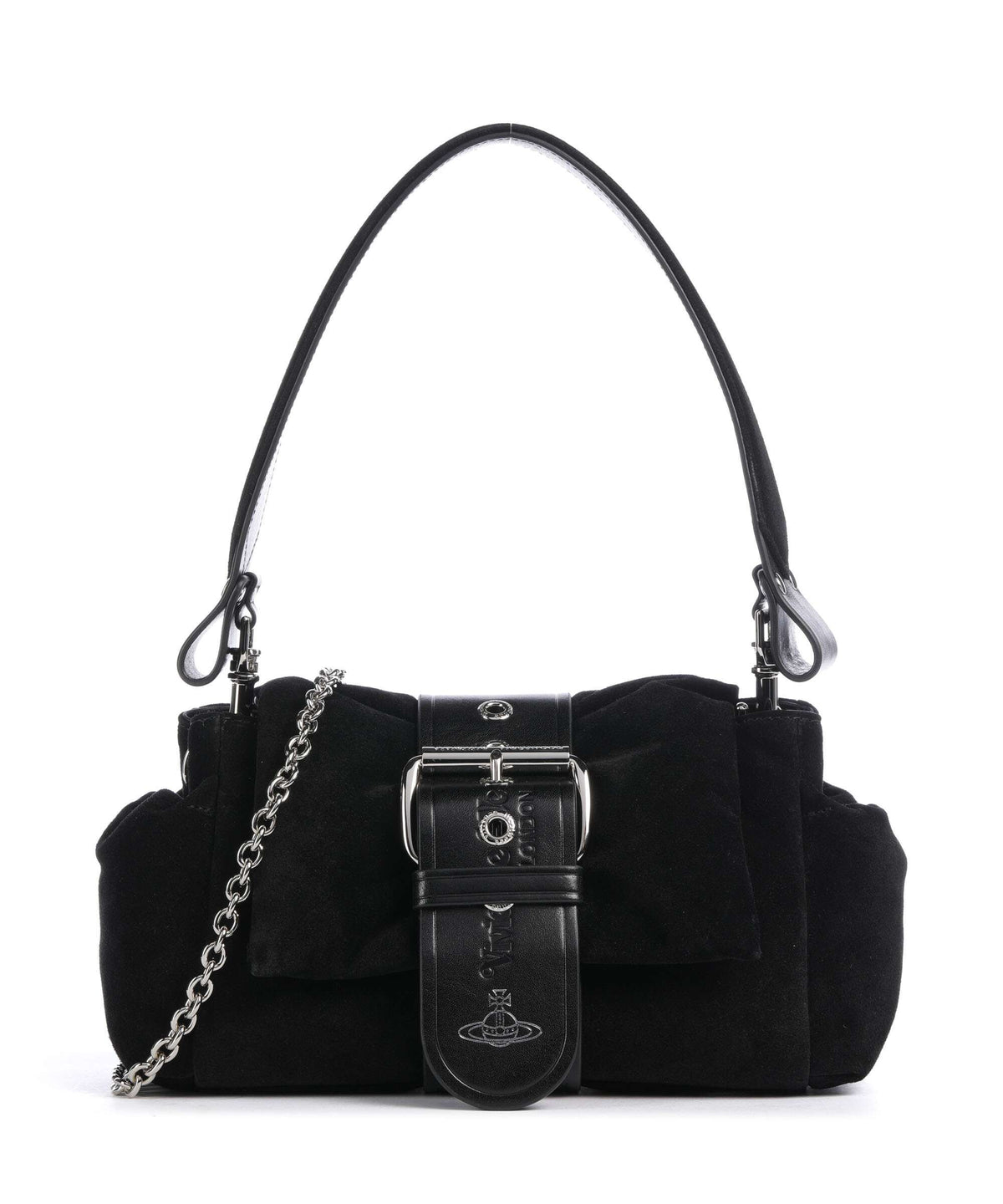 Vivienne Westwood Hazel Treasure Suede Shoulder bag black