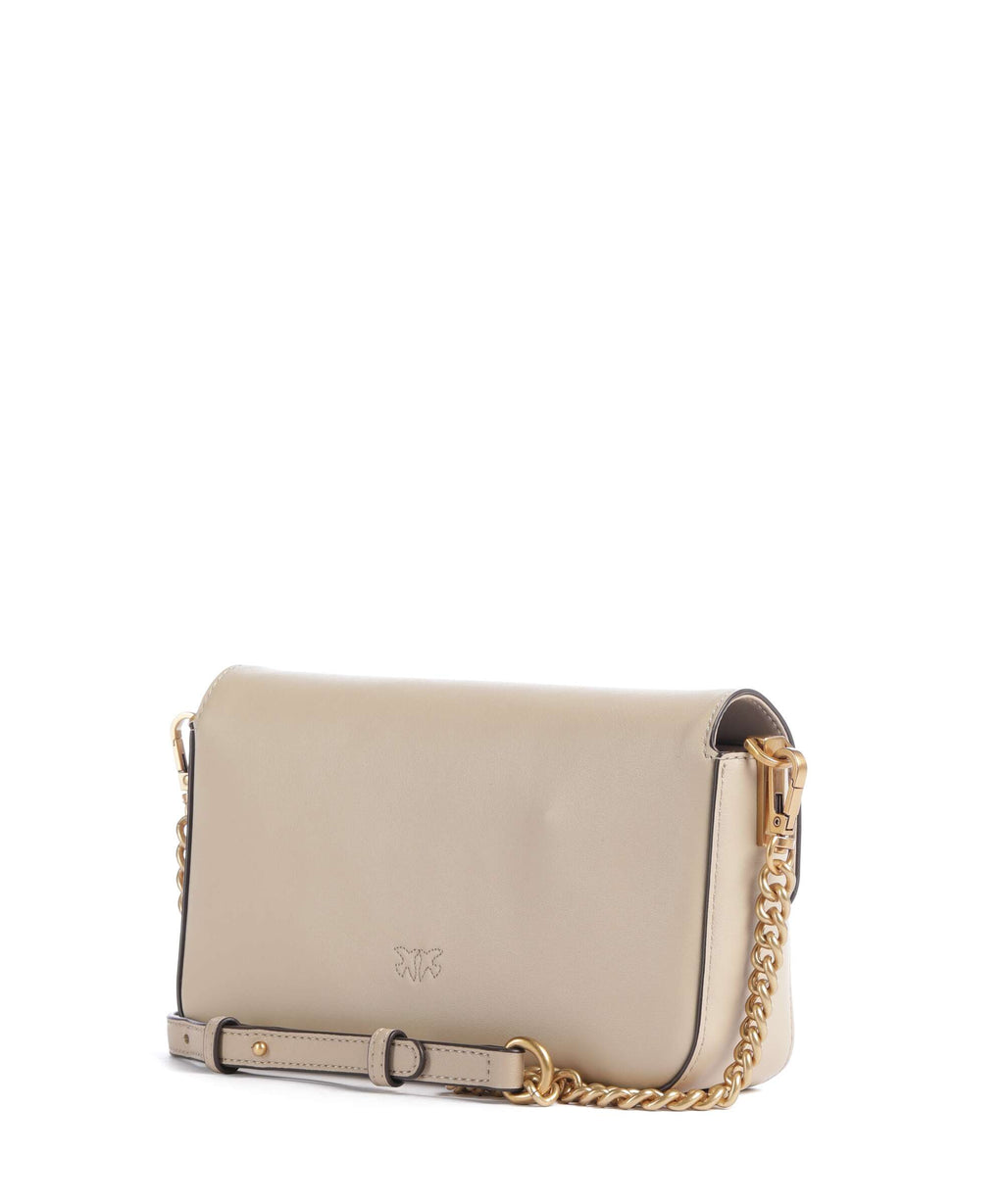 Pinko Love One Mini Slouchy Crossbody bag beige/grigio fumo/antique gold