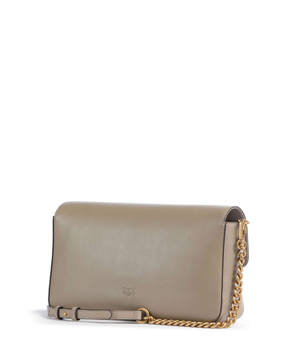 Pinko Love One Classic Slouchy Crossbody bag grigio talpa/antique gold