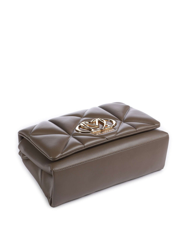 Love Moschino Embossed Q Shoulder bag mud