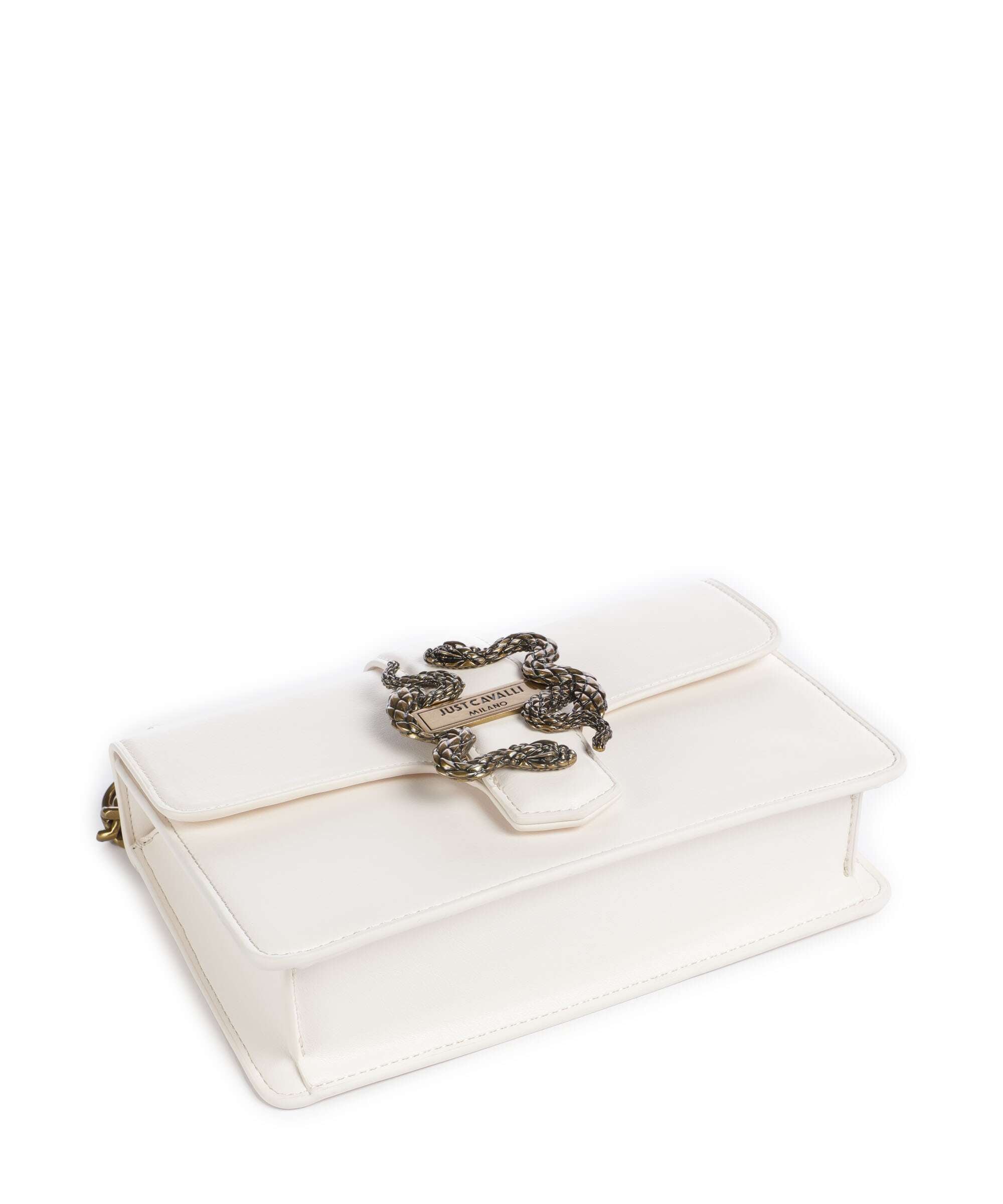 Just Cavalli Iconic Snakes Shoulder bag white