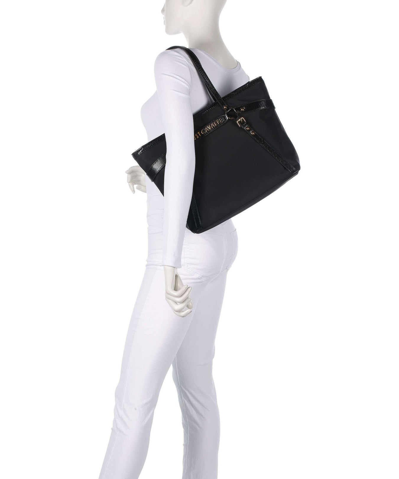 Just Cavalli Foulard Cage Tote bag black