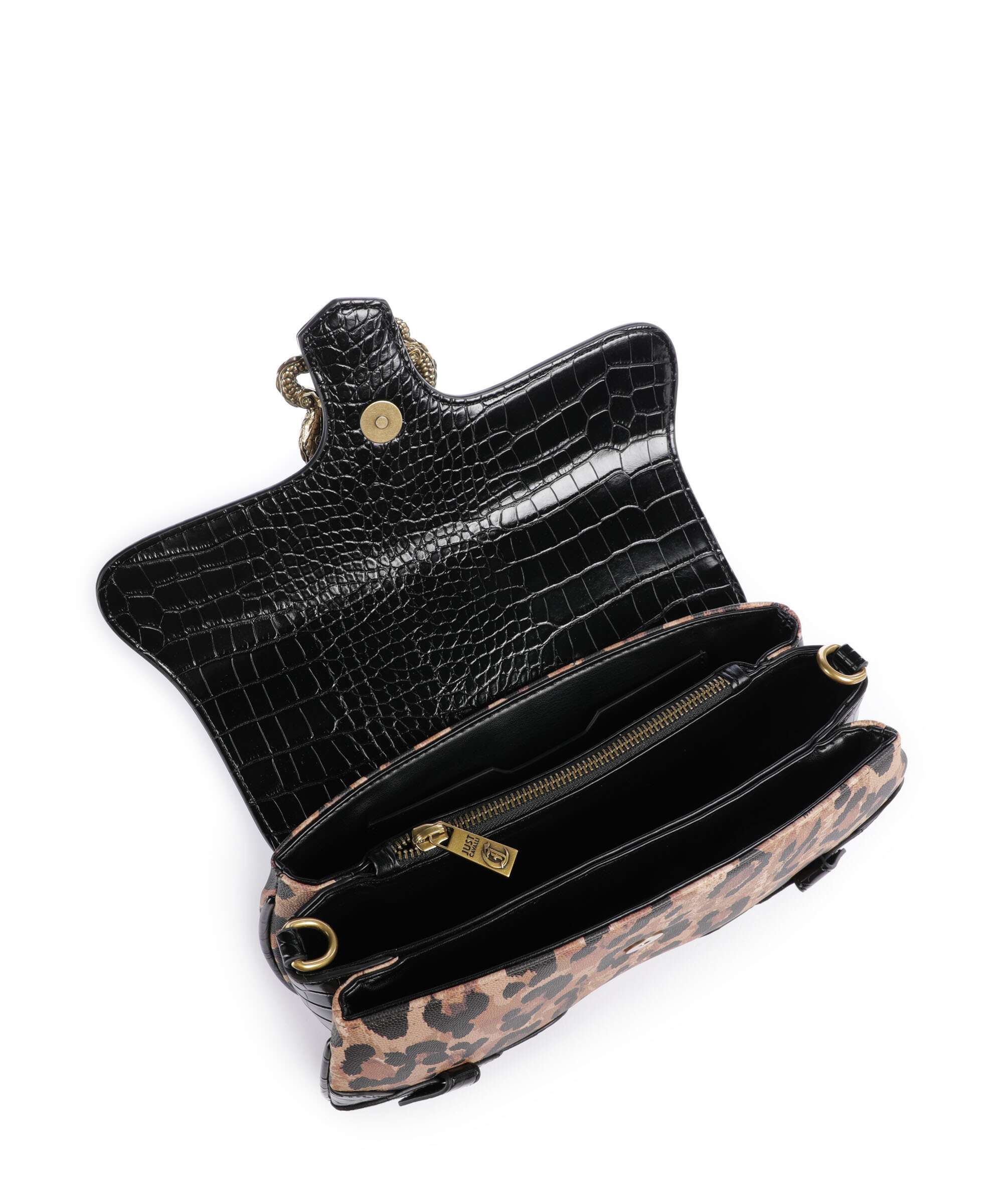 Just Cavalli Iconic Snakes Shoulder bag macula/black