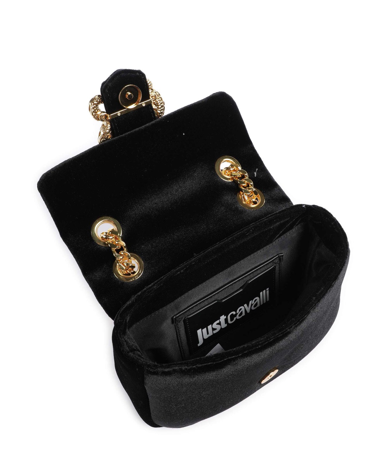 Just Cavalli Iconic Snakes Puffy Shoulder bag black