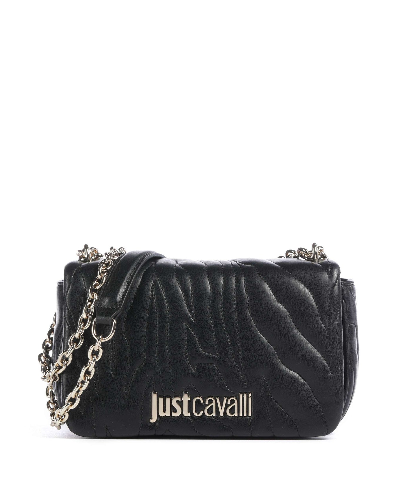 Just Cavalli Quilted Zebra Shoulder bag black