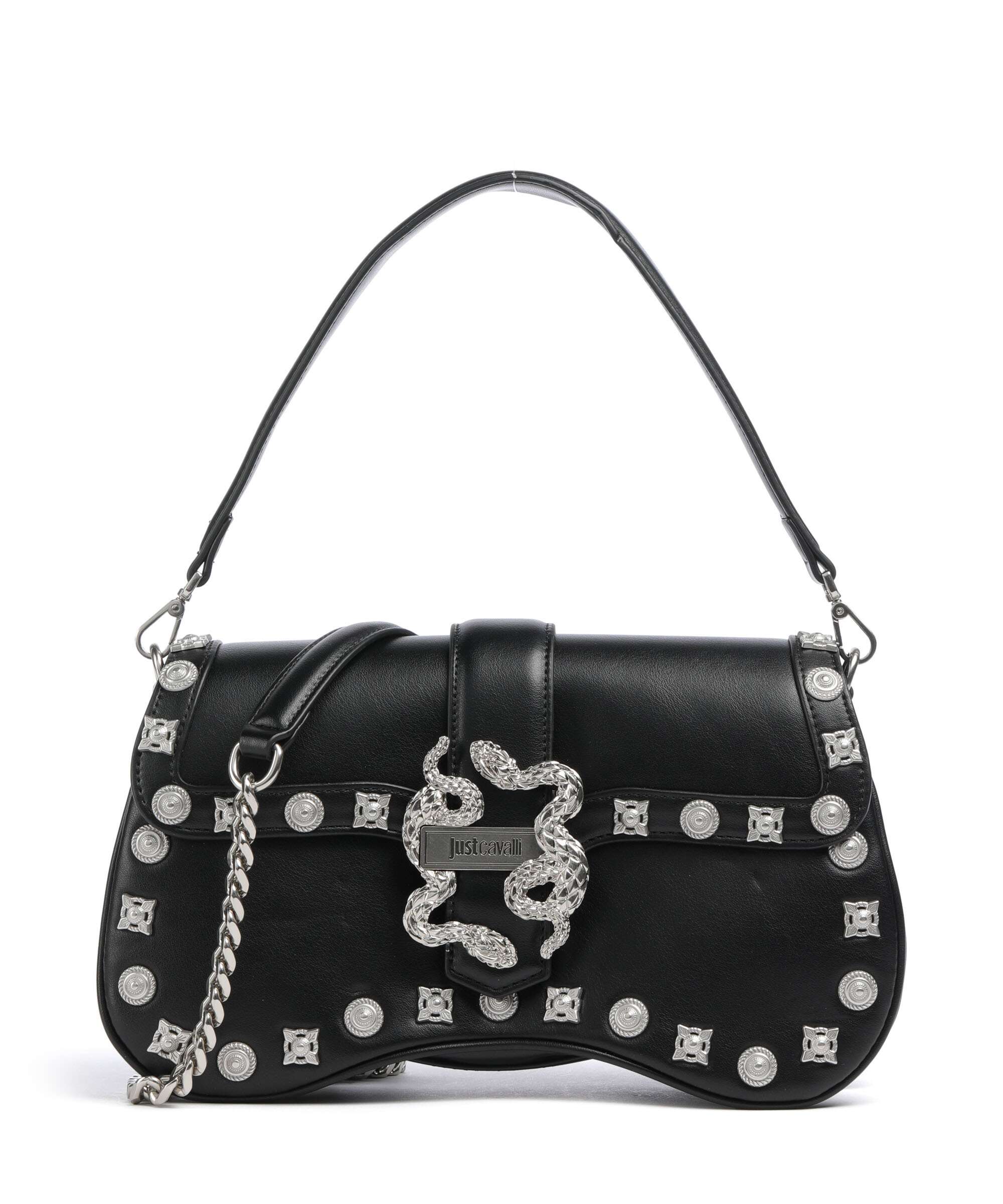 Just Cavalli Iconic Snakes Shoulder bag black