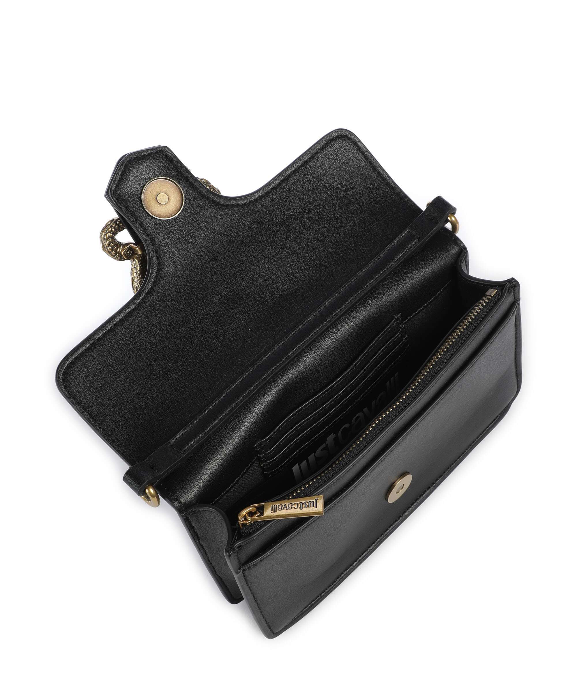 Just Cavalli Iconic Snakes Crossbody bag black