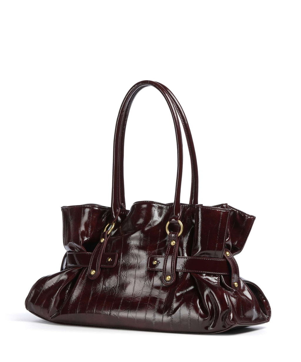 Just Cavalli Iconic Snakes Bow Tote bag cordovan