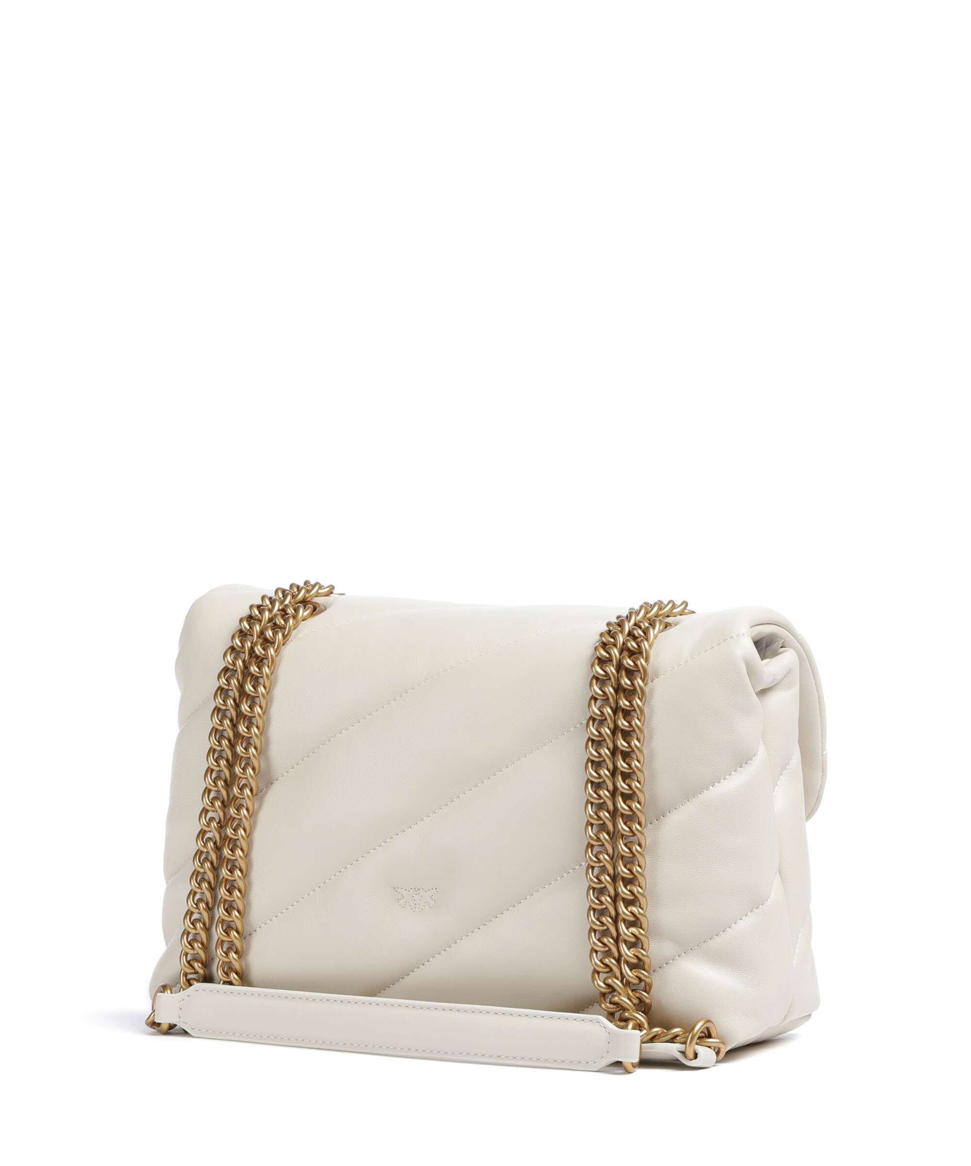 Pinko Love Puff Classic Shoulder bag bianco seta/antique gold