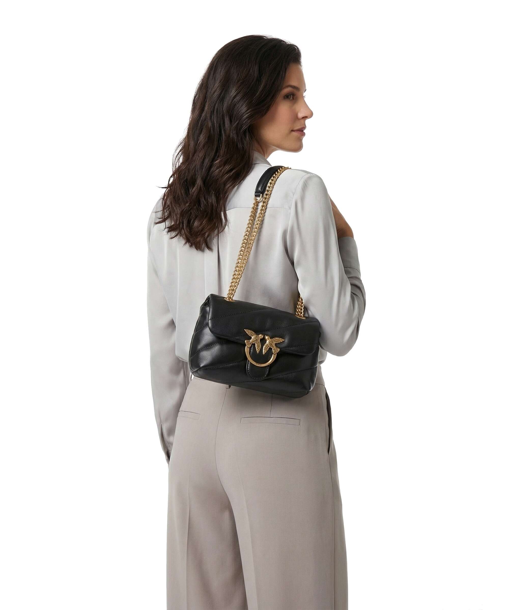 Pinko Love Puff Baby Shoulder bag nero/antique gold