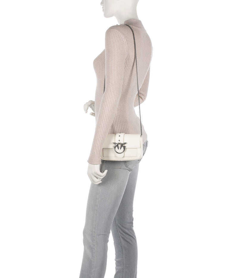 Pinko Love One Pocket Wallet bianco seta/old silver