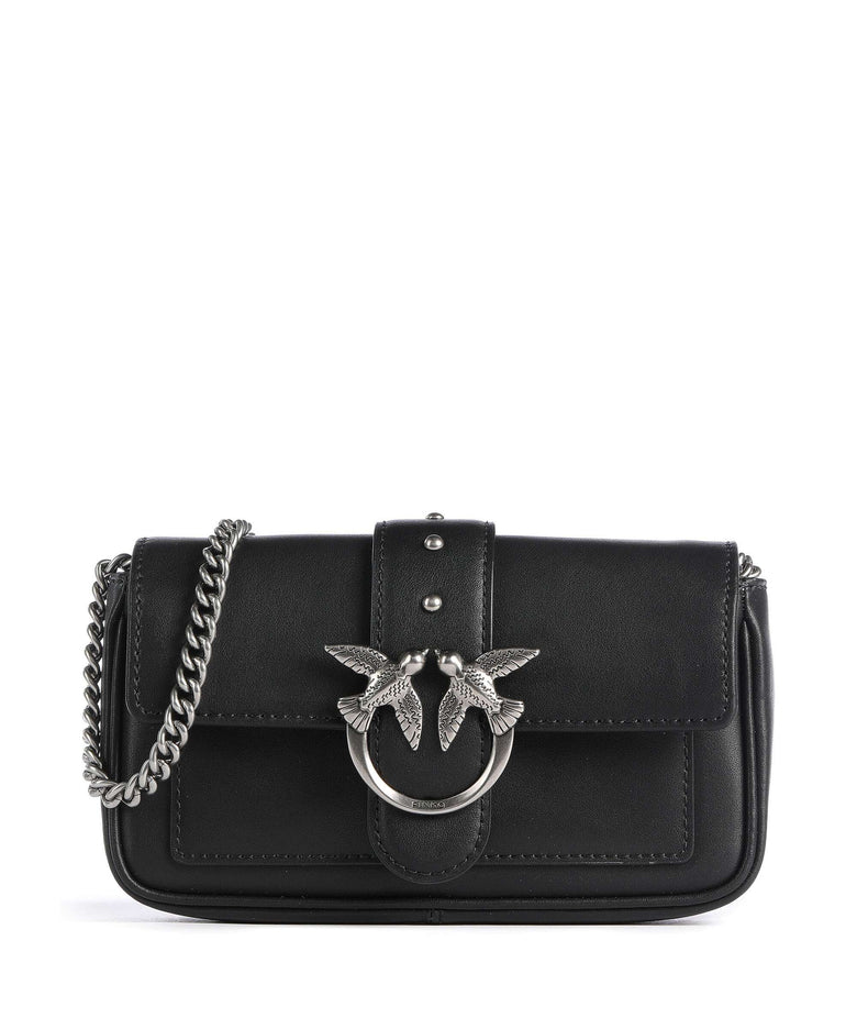 Pinko Love One Pocket Crossbody bag nero/old silver