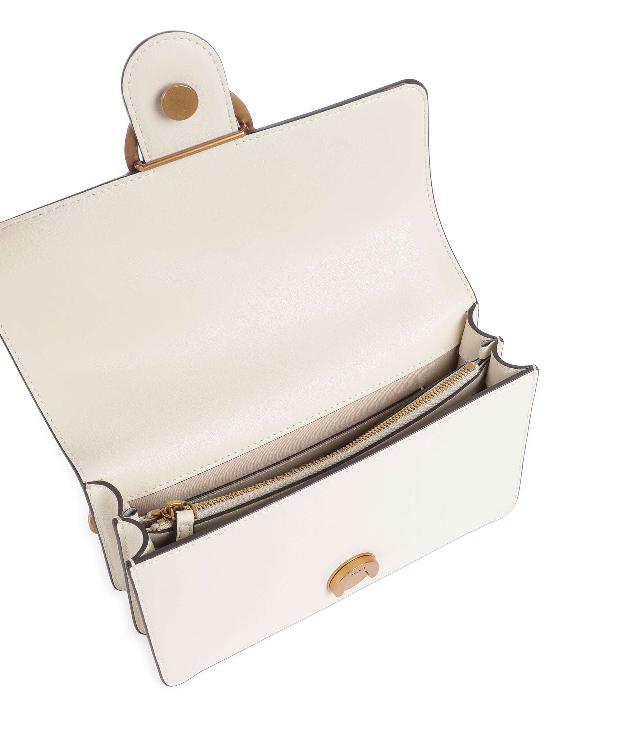 Pinko Love One Mini Shoulder bag bianco seta/antique gold
