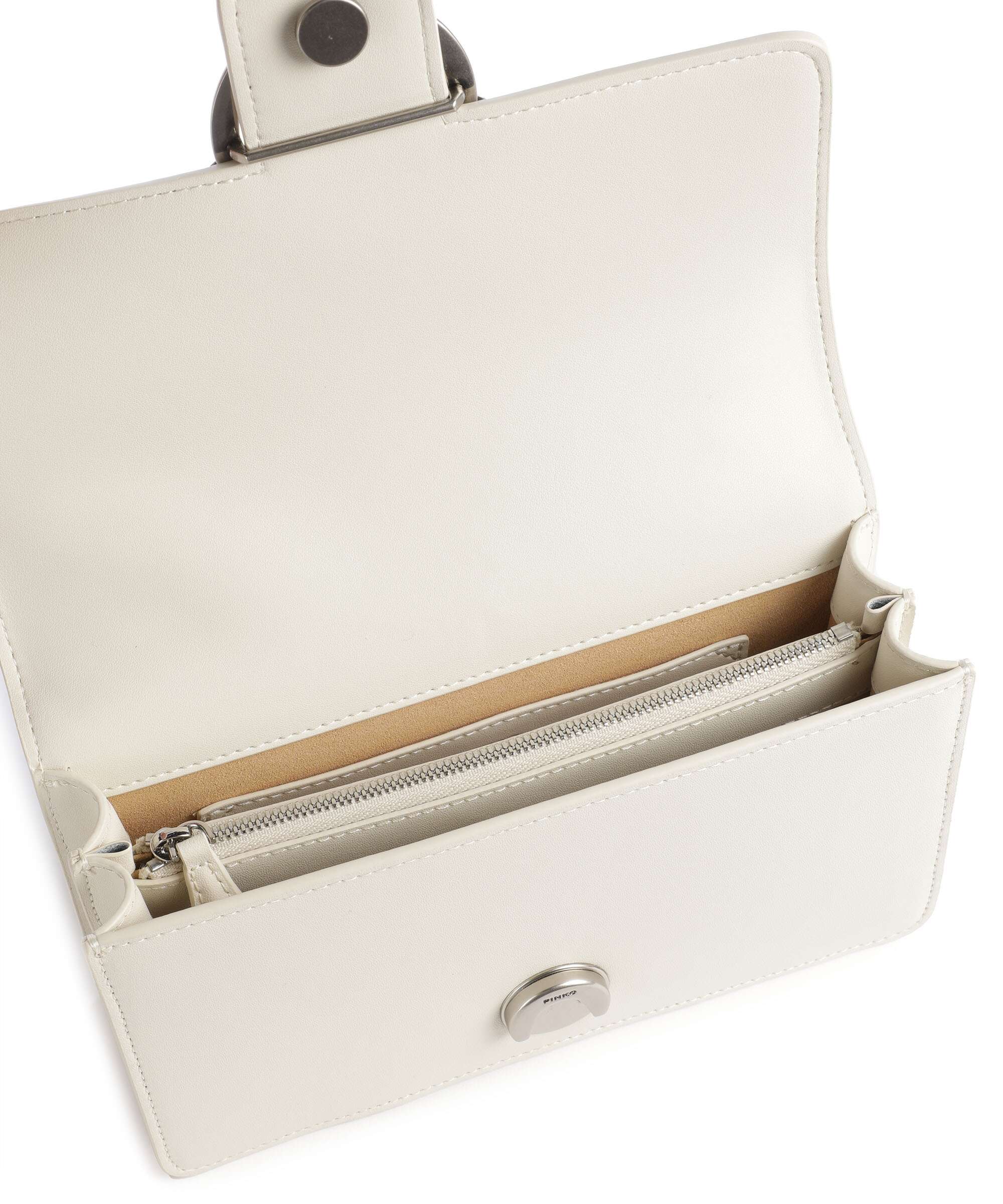 Pinko Love One Mini Shoulder bag bianco seta/old silver