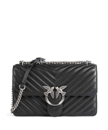 Pinko Love One Classic Sac porté épaule nero/old silver