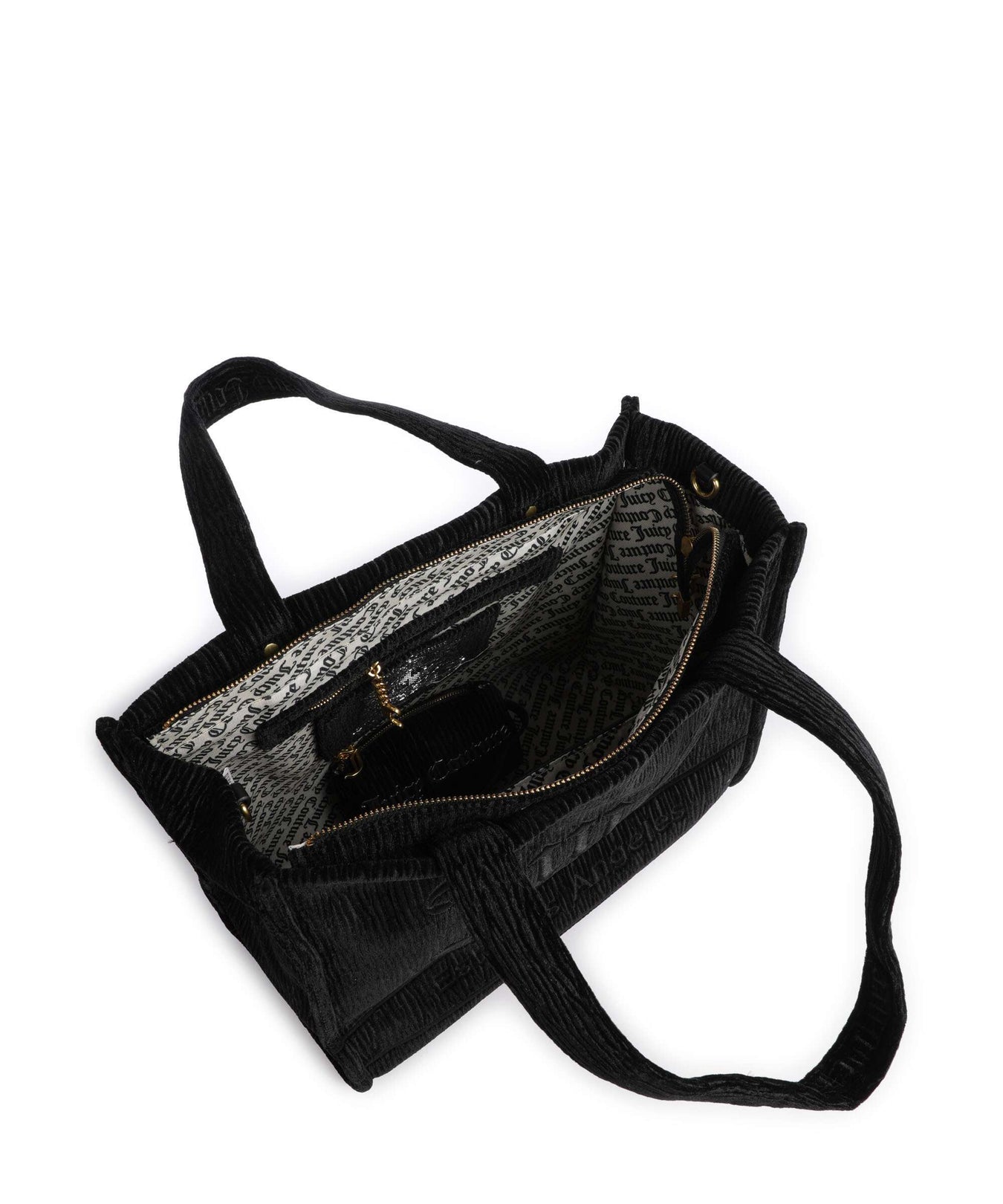Juicy Couture Iris Crinkled Velvet L Tote bag black