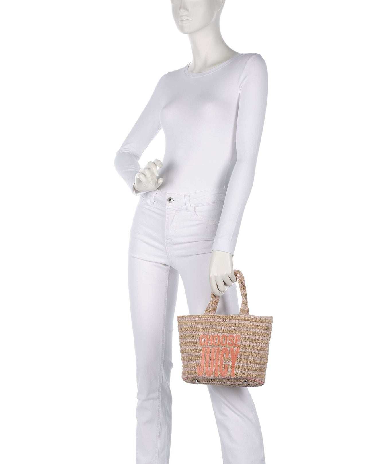 Juicy Couture Nora Straw S Handbag peach pink