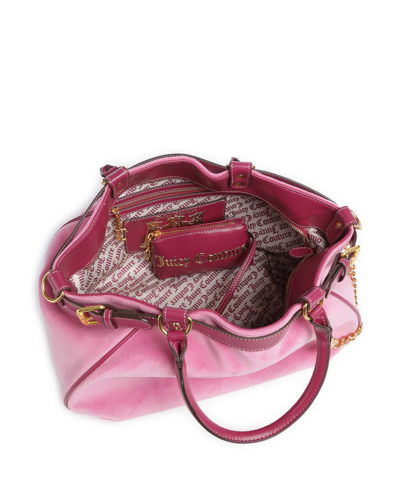 Juicy Couture Twig Narrative Velvet L Tote bag super pink