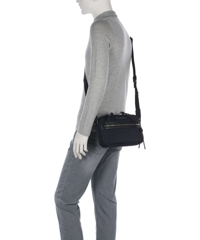 Emporio Armani Monogram Crossbody bag iconico blu navy