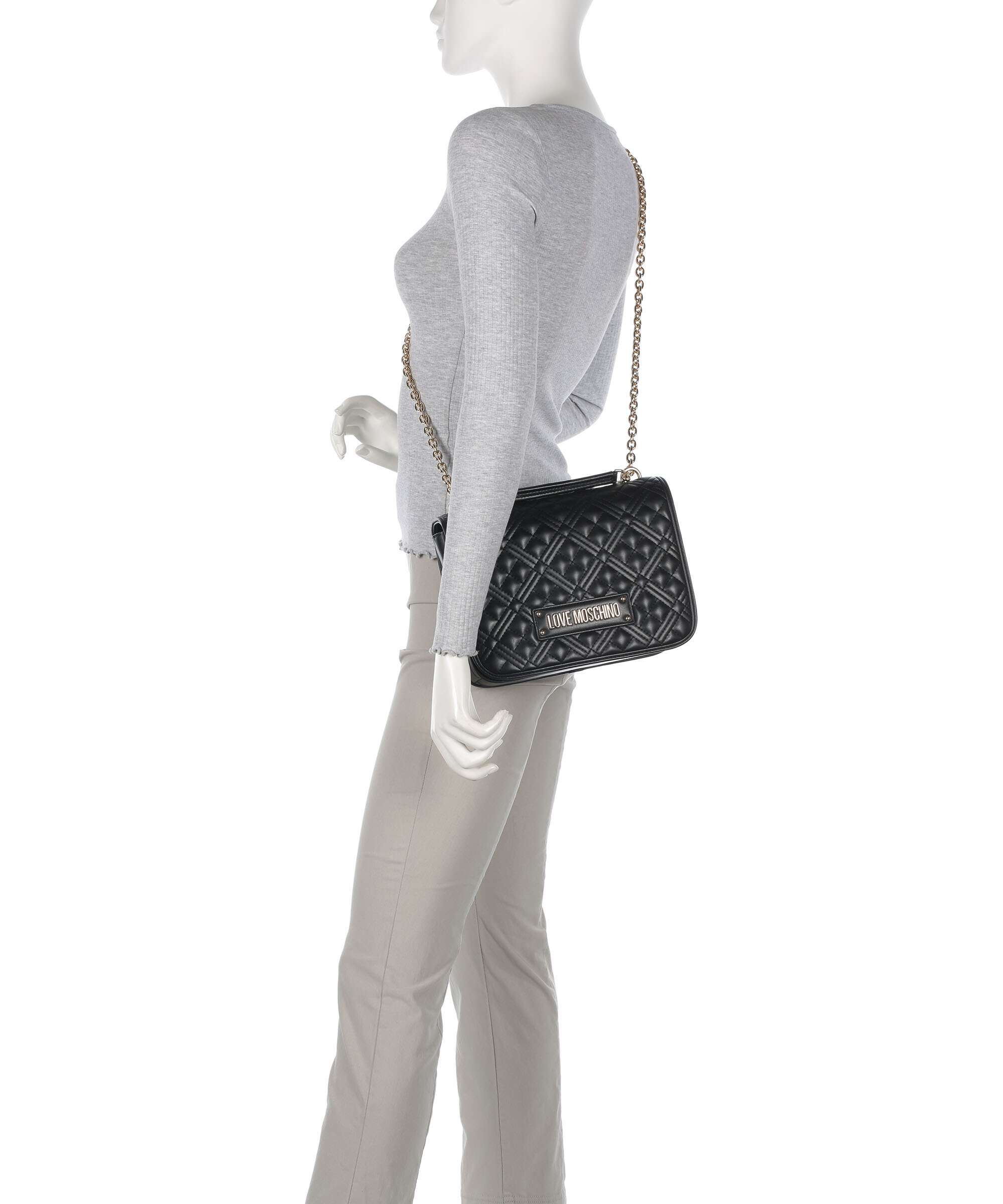 Love Moschino Quilted Laminated Shoulder bag nero