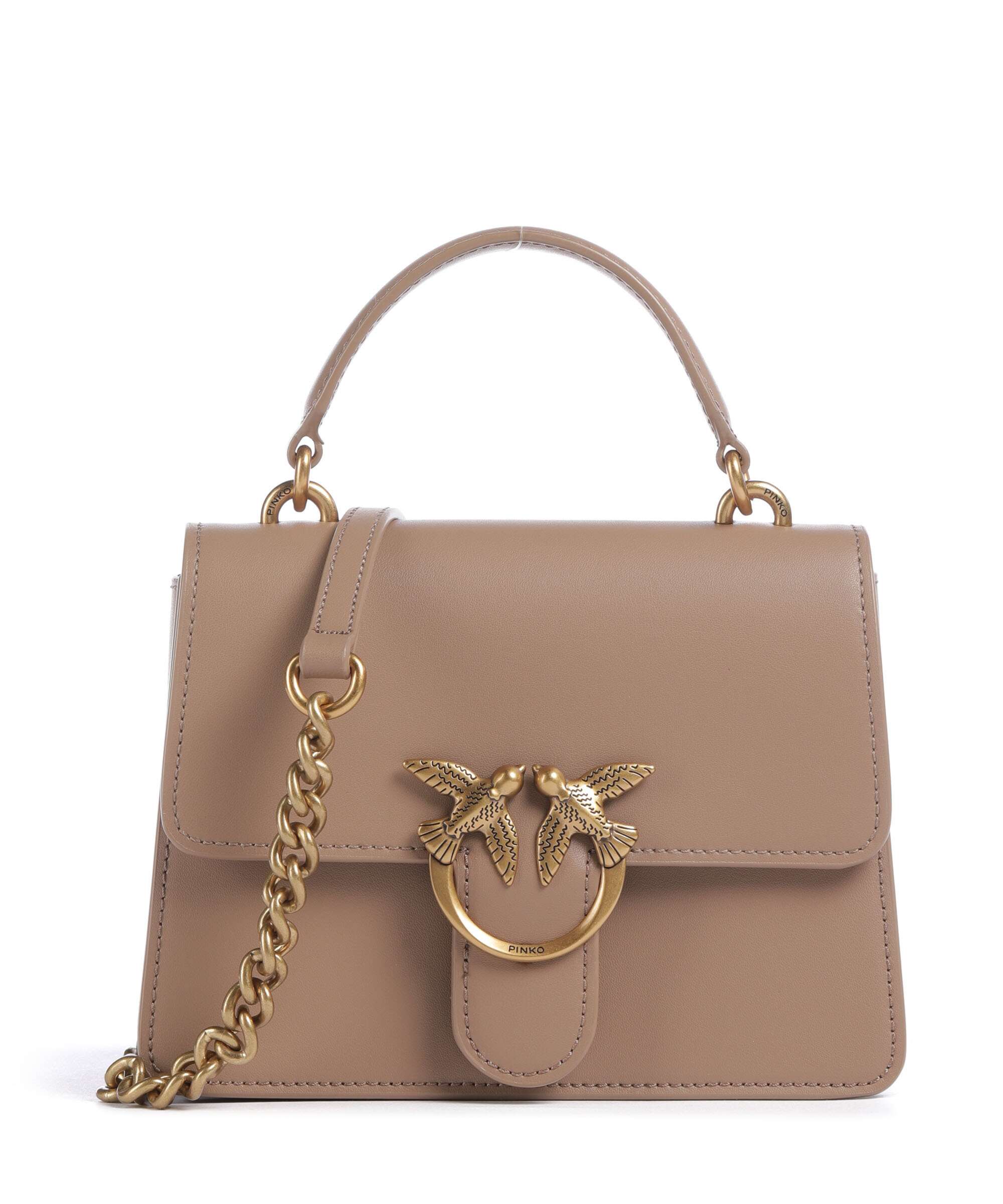 Pinko Love One Mini Crossbody bag biscotto zenzero/antique gold