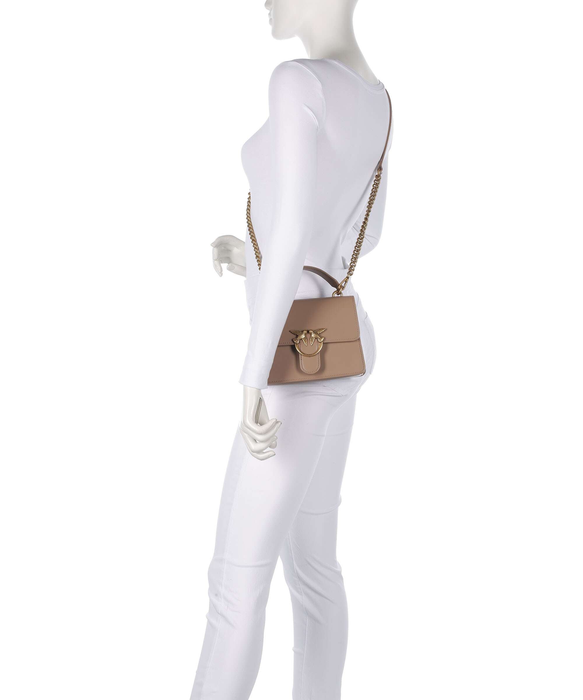 Pinko Love One Mini Crossbody bag biscotto zenzero/antique gold