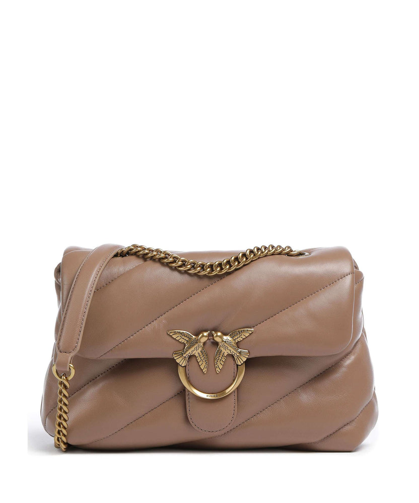 Pinko Love Puff Classic Shoulder bag biscotto zenzero/antique gold