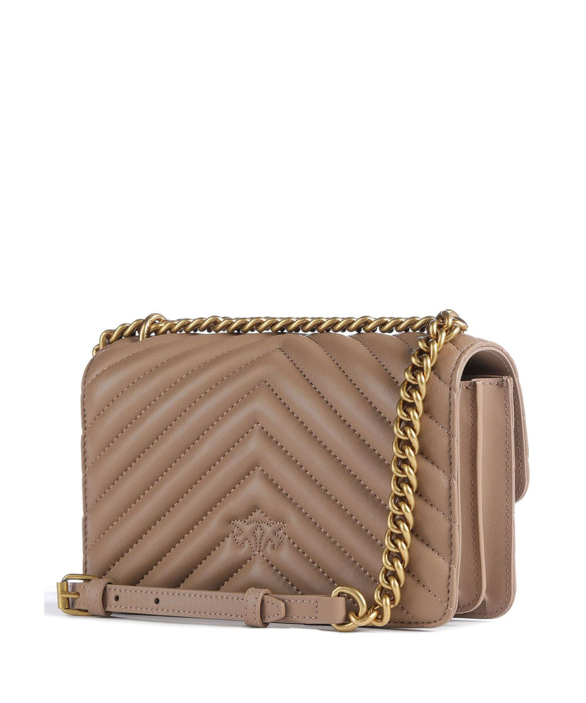 Pinko Love One Mini Shoulder bag biscotto zenzero/antique gold
